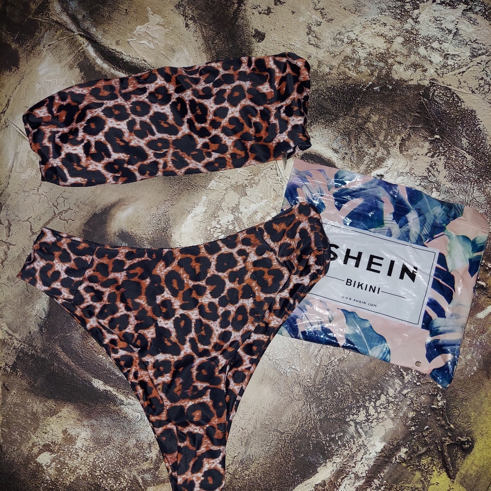 Leopard two piece bathing suit